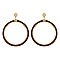 Trendy Leather Trim Post Hoop Earring SLE1715