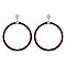 Trendy Leather Trim Post Hoop Earring SLE1715