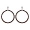 Trendy Leather Trim Post Hoop Earring SLE1715