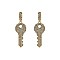 Fashionable Dangly Rhinestone Key Earring SLE1734