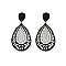 Fashionable Dangly Teardrop Earring W/ Stones SLE1737