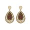 Fashionable Dangly Teardrop Earring W/ Stones SLE1737