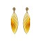 Trendy Genuine Horn Feather Earrings SLE1763