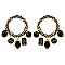 Fashionable Rhinestone Hoop Er W/4 Dangly Stones SLE1872