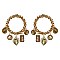 Fashionable Rhinestone Hoop Er W/4 Dangly Stones SLE1872