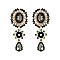 Trendy Oval Rhinestone Er W/ Flower Drop SLE1873