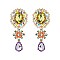 Trendy Oval Rhinestone Er W/ Flower Drop SLE1873