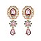 Trendy Oval Rhinestone Er W/ Flower Drop SLE1873