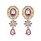 Trendy Oval Rhinestone Er W/ Flower Drop SLE1873