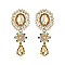 Trendy Oval Rhinestone Er W/ Flower Drop SLE1873