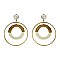 Fashionable Dangly 2 Tone Circle Earring SLE1891