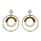 Fashionable Dangly 2 Tone Circle Earring SLE1891