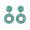 Trendy Western Turquoise Circle Earrings SLE1897