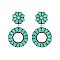 Trendy Western Turquoise Circle Earrings SLE1897