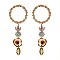 FASHIONABLE ROUND EARRING W/ FLOWER DROP SLE1907