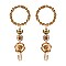 FASHIONABLE ROUND EARRING W/ FLOWER DROP SLE1907