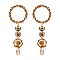 FASHIONABLE ROUND EARRING W/ FLOWER DROP SLE1907