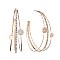 CZ AND METAL 3-LINE HOOP EARRINGS