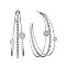CZ AND METAL 3-LINE HOOP EARRINGS