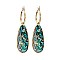 DANGLY LRG OVAL STONE EARRINGS