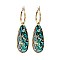 DANGLY LRG OVAL STONE EARRINGS