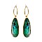 DANGLY LRG OVAL STONE EARRINGS