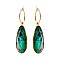 DANGLY LRG OVAL STONE EARRINGS