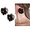 BIG FLOWER IN HOOP FASHION EARRINGS