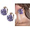 BIG FLOWER IN HOOP FASHION EARRINGS