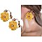 BIG FLOWER IN HOOP FASHION EARRINGS