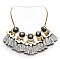 TASSELLED LINED GEMS FASHION NECKLACE