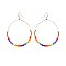 BEADED HOOP FISH HOOK EARRINGS