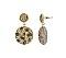 RHINESTONE AND STONE DROP POST EARRINGS