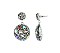 RHINESTONE AND STONE DROP POST EARRINGS