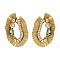 GEM TASSEL OVAL HOOP EARRINGS