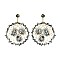 GEMSTONE RND DANGLY POST EARRINGS