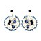 GEMSTONE RND DANGLY POST EARRINGS