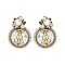 RND GEMS FELT BACK DROP EARRINGS