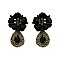 FLOWER WITH TEARDROP EARRING