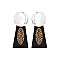 ROUND METAL EARRING W/ PLEATHER DROP