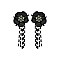 FLOWER EARRING WITH BEADED TASSELS