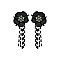 FLOWER EARRING WITH BEADED TASSELS