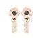 FLOWER EARRING WITH BEADED TASSELS