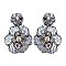 SEQUIN FLOWER AND DANGLY BEAD EARRING