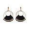 DANGLY BEADS DOUBLE HOOP EARRING