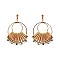 DANGLY BEADS DOUBLE HOOP EARRING