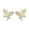 FISH HOOK BUTTERFLY DANGLY EARRING