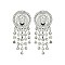 RHINESTONE TASSELS LION HEAD EARRING