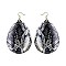 SNAKE PRINT TEARDROP EARRING