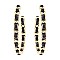LEATHER & METAL HOOP EARRING